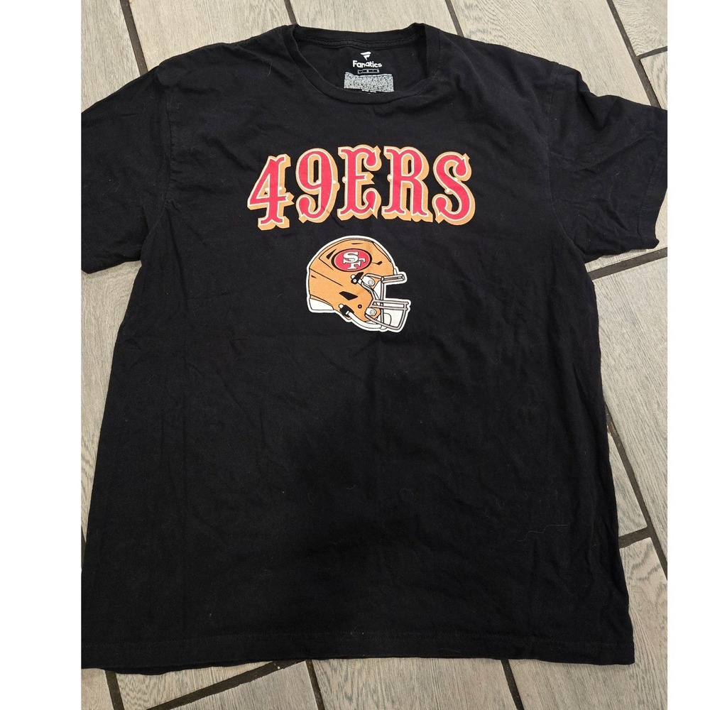 Fanatics San Francisco 49ers Helmet Graphic T-Shirt Black Mens Large NFL Tee